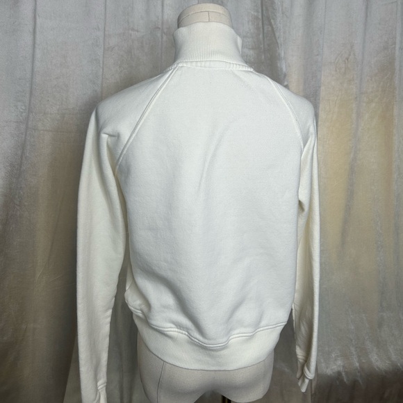 Cream Moc Neck 1/4 zip-up sweater sweatshirt Small Never worn - Picture 4 of 6